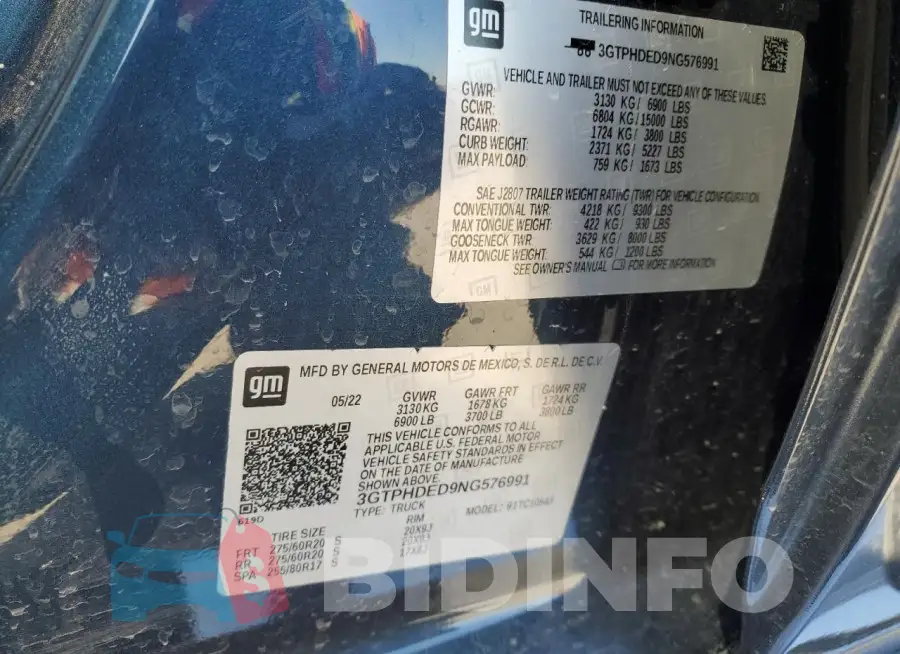 3GTPHDED9NG576991 Photo# 13