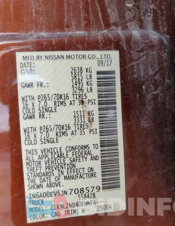1N6AD0EV5JN708579 Photo# 12