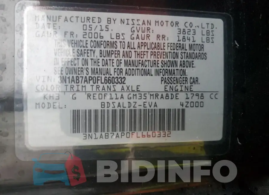 3N1AB7AP0FL660332 Photo# 12