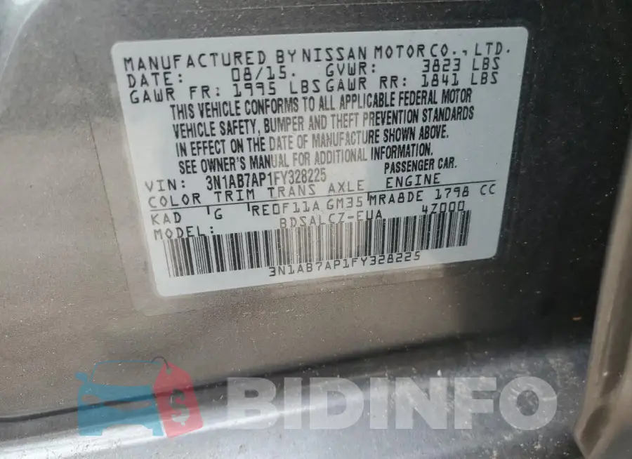 3N1AB7AP1FY328225 Photo# 12