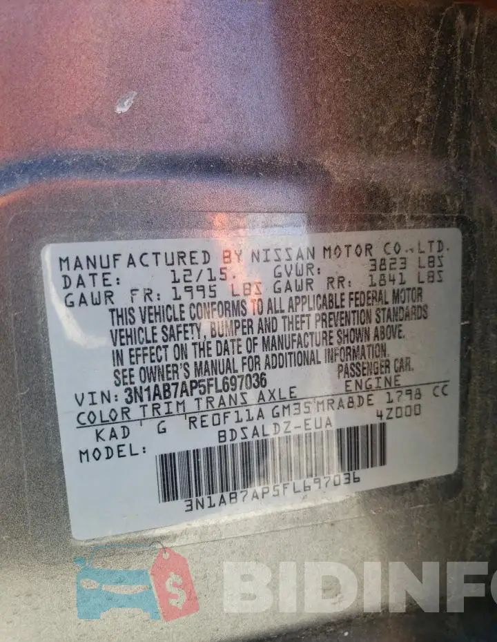 3N1AB7AP5FL697036 Photo# 12