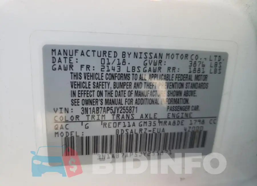 3N1AB7AP5JY255871 Photo# 12