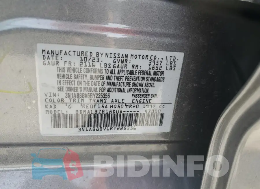 3N1AB8BV6RY225356 Photo# 12