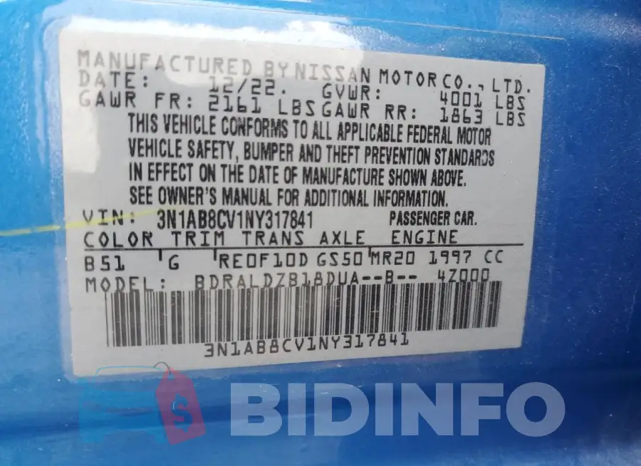 3N1AB8CV1NY317841 Photo# 12