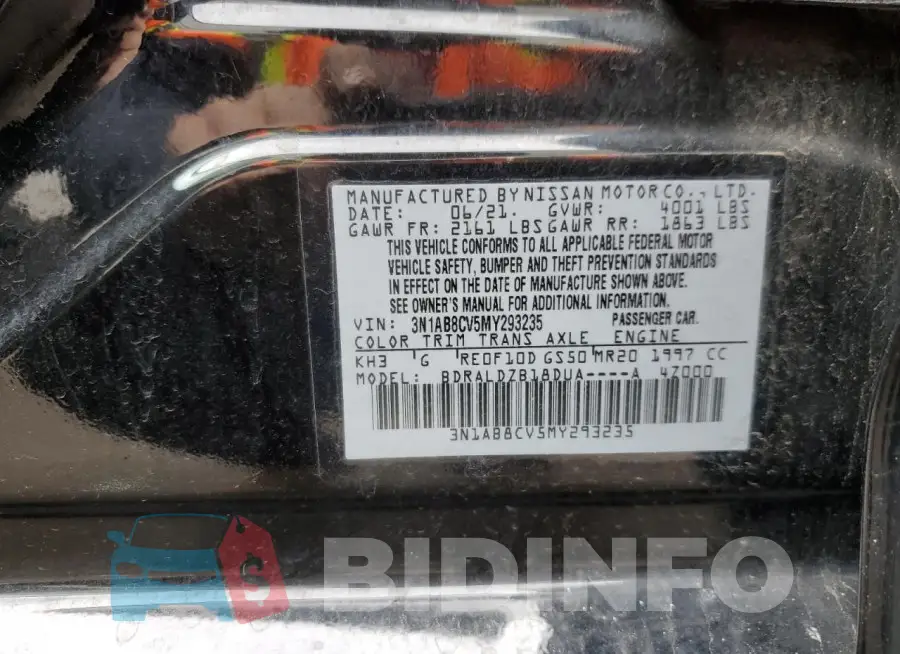 3N1AB8CV5MY293235 Photo# 13