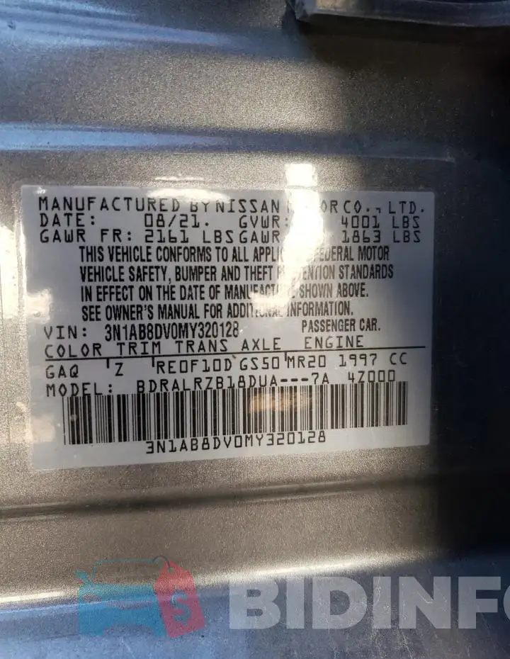 3N1AB8DV0MY320128 Photo# 12