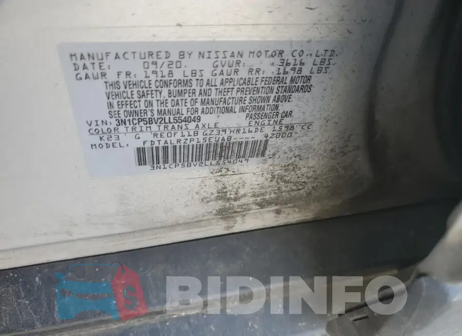 3N1CP5BV2LL554049 Photo# 12
