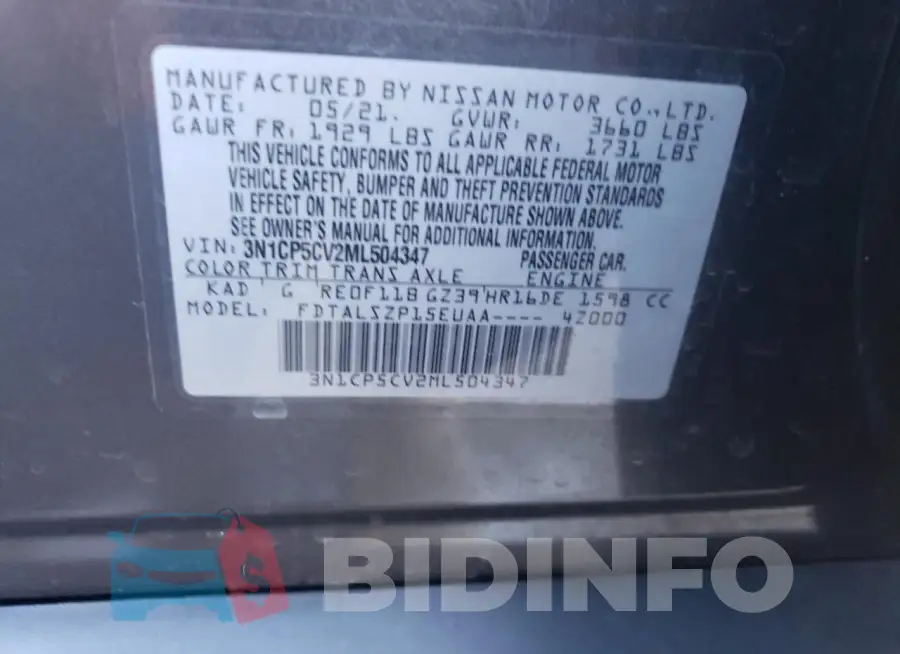 3N1CP5CV2ML504347 Photo# 12