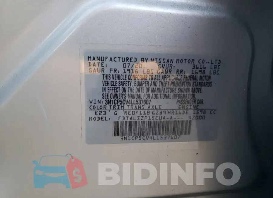 3N1CP5CV4LL537607 Photo# 13