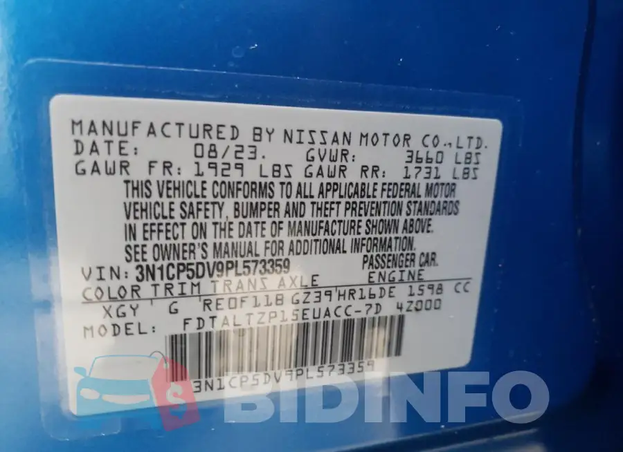 3N1CP5DV9PL573359 Photo# 13