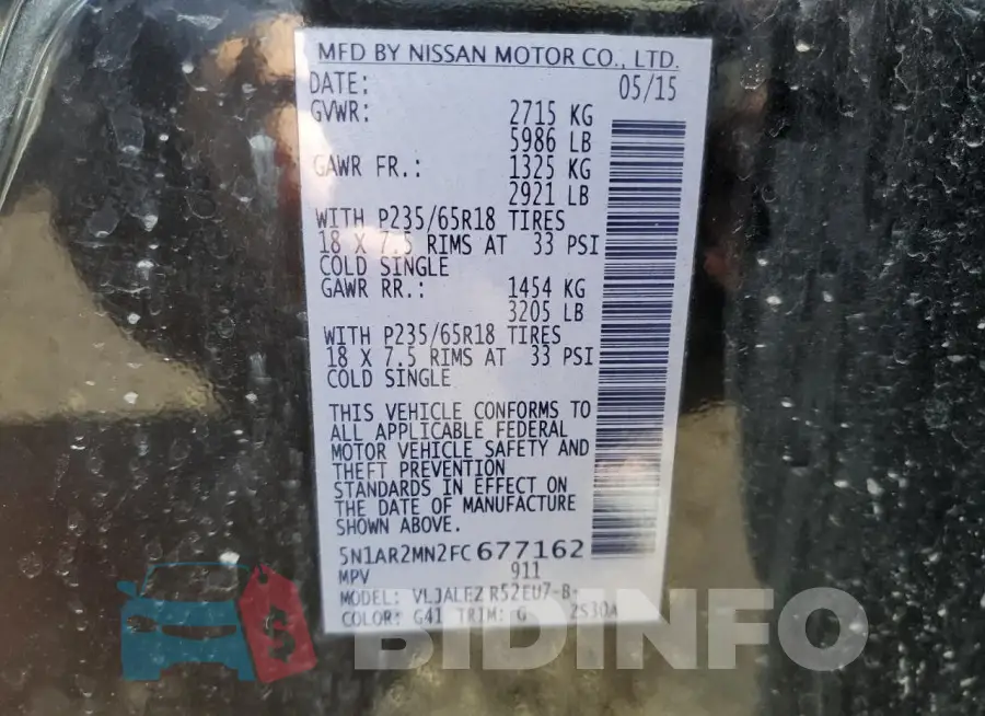 5N1AR2MN2FC677162 Photo# 13