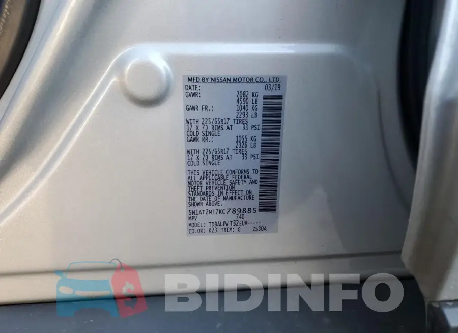 5N1AT2MT7KC789885 Photo# 13