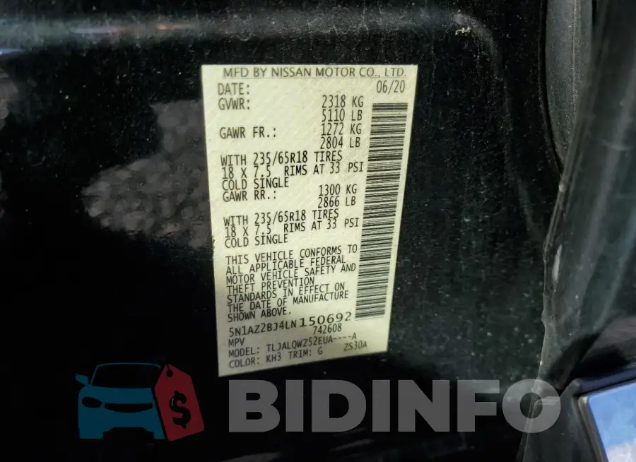 5N1AZ2BJ4LN150692 Photo# 13