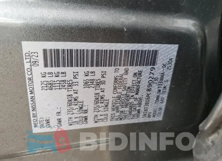 5N1BT3BB6PC890279 Photo# 13
