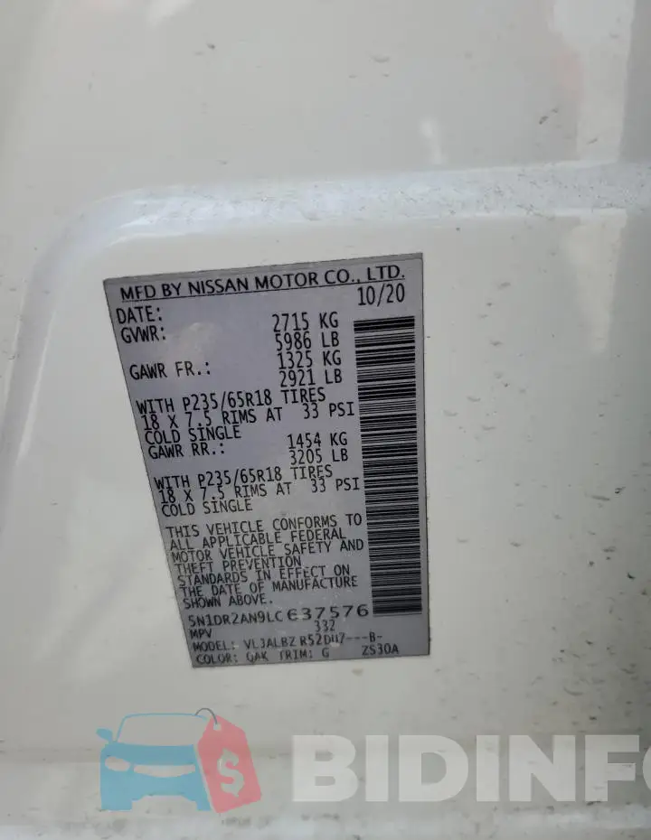 5N1DR2AN9LC637576 Photo# 13
