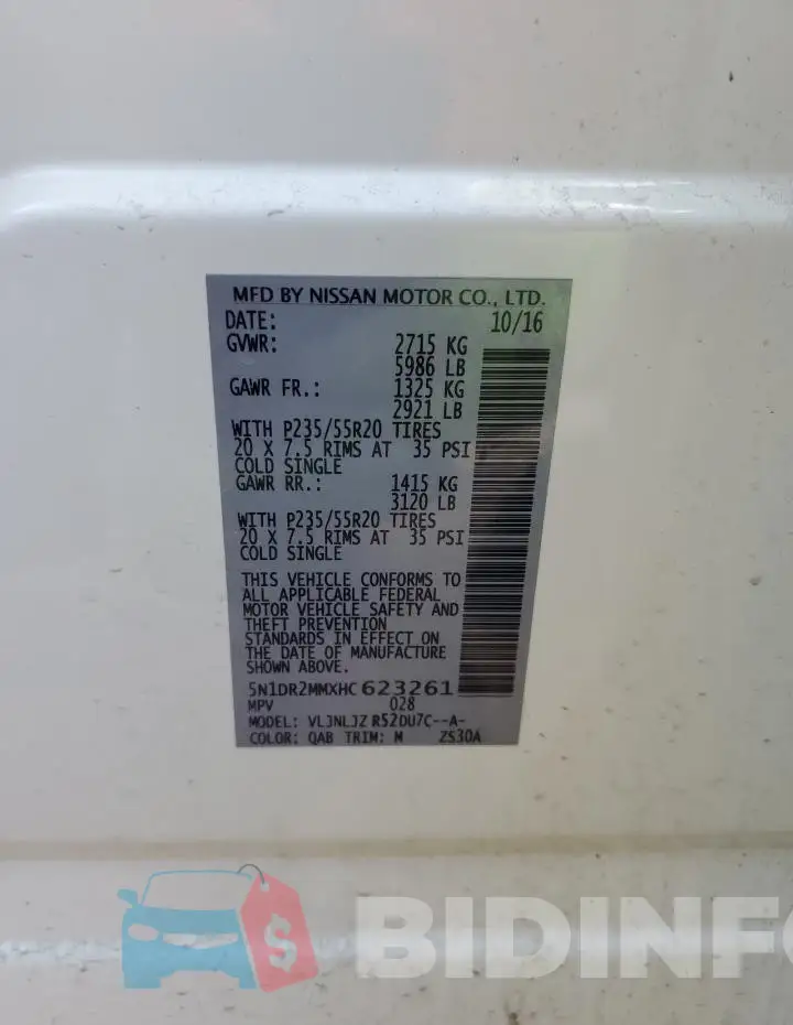 5N1DR2MMXHC623261 Photo# 12