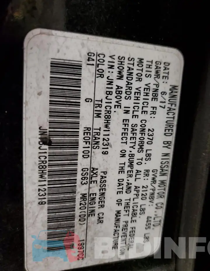JN1BJ1CR8HW112319 Photo# 13
