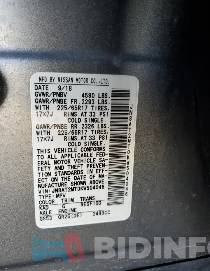 JN8AT2MT0KW504046 Photo# 12