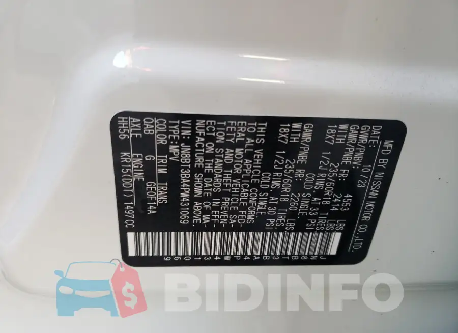 JN8BT3BA4PW431069 Photo# 13