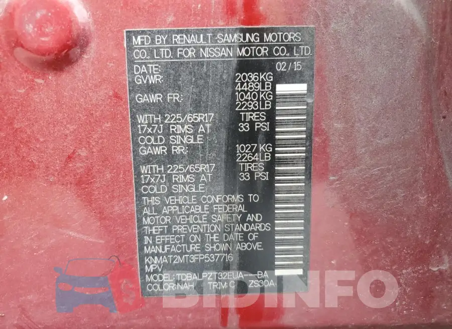 KNMAT2MT3FP537716 Photo# 12