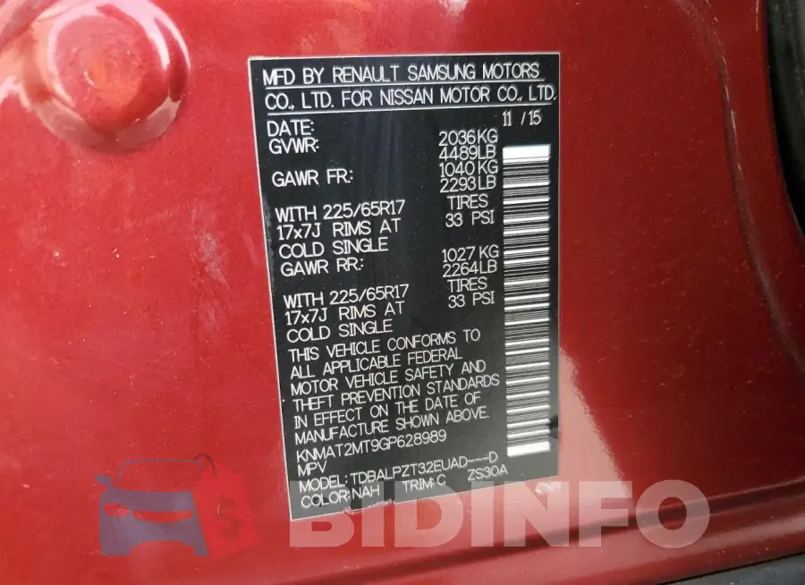 KNMAT2MT9GP628989 Photo# 13