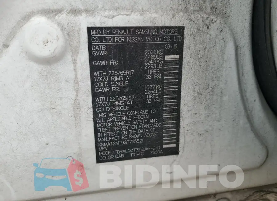 KNMAT2MT9GP735525 Photo# 13