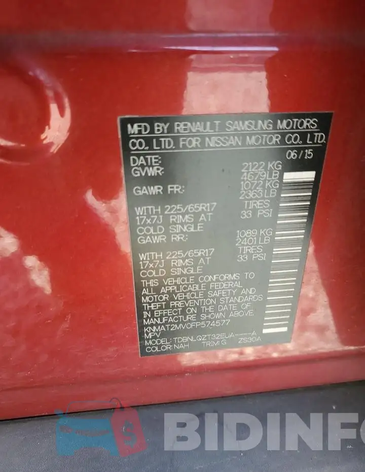 KNMAT2MV0FP574577 Photo# 13