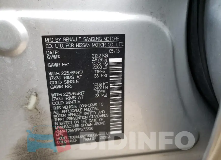 KNMAT2MV1FP572336 Photo# 14