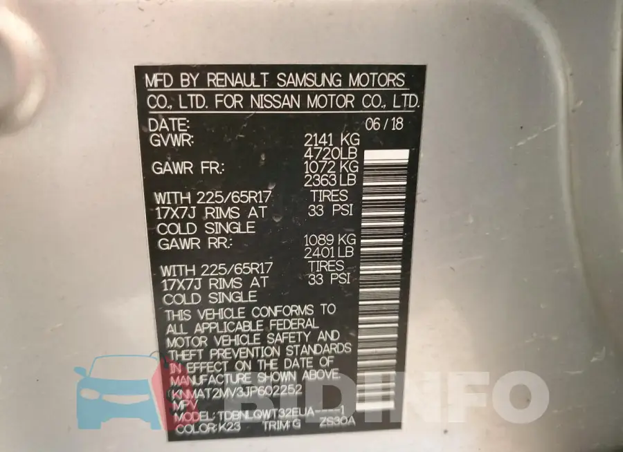 KNMAT2MV3JP602252 Photo# 13