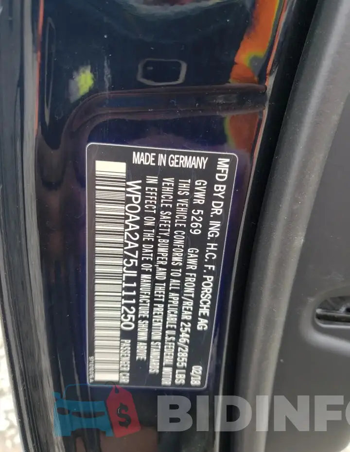 WP0AA2A75JL111250 Photo# 13