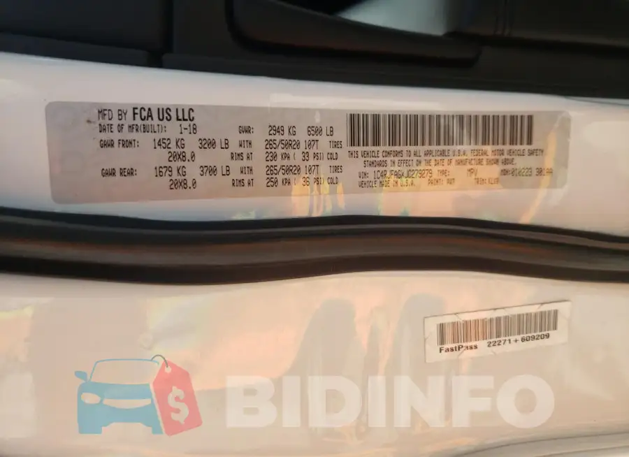 1C4RJFAGXJC279279 Photo# 14