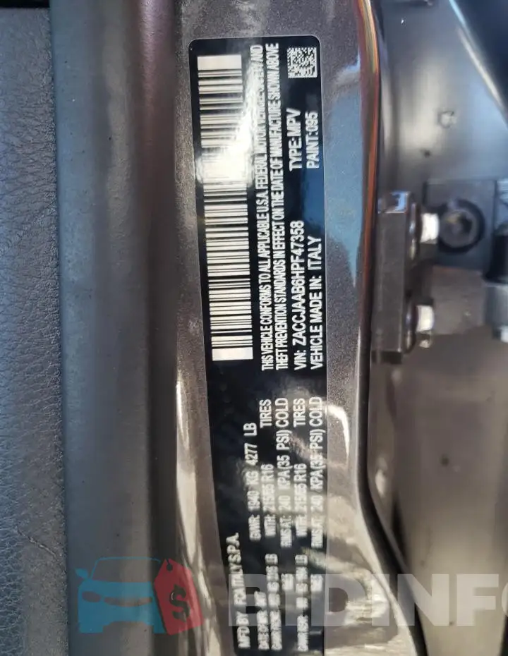 ZACCJAAB6HPF47358 Photo# 12