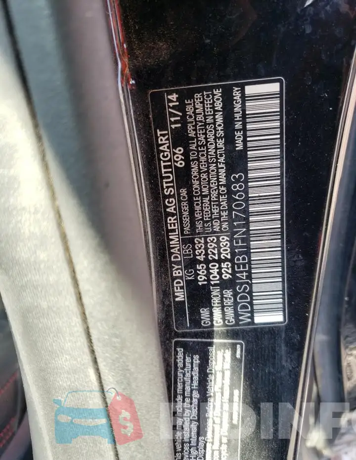 WDDSJ4EB1FN170683 Photo# 12