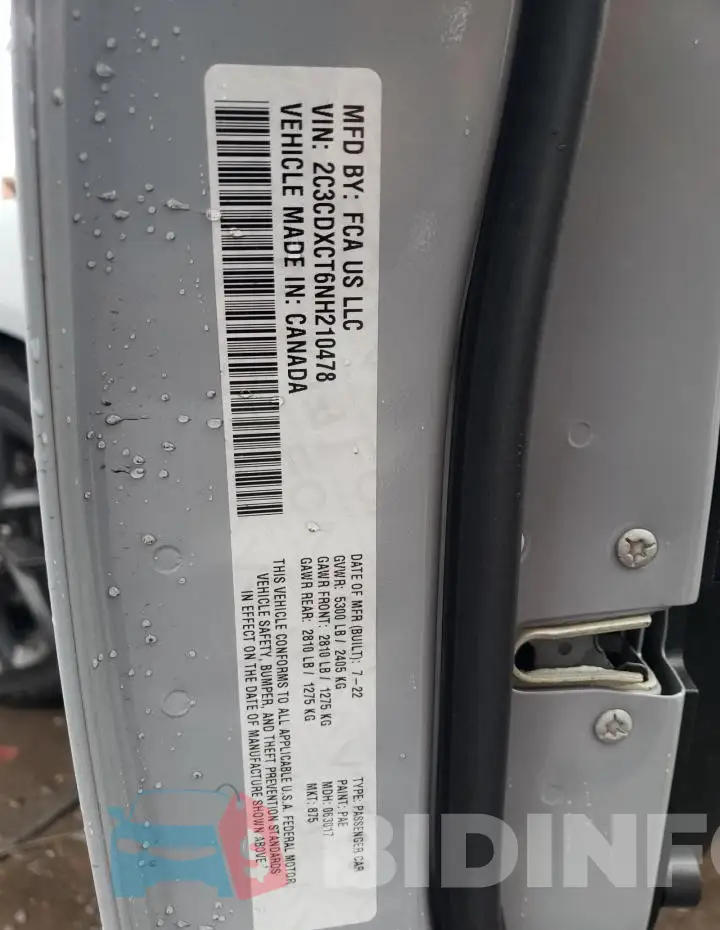 2C3CDXCT6NH210478 Photo# 12