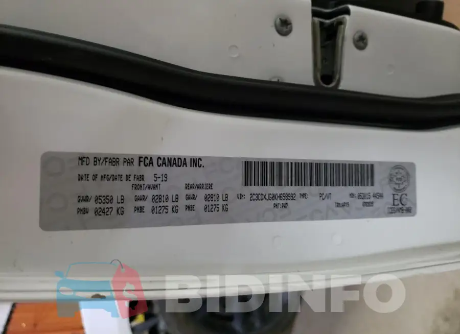 2C3CDXJG0KH658992 Photo# 12