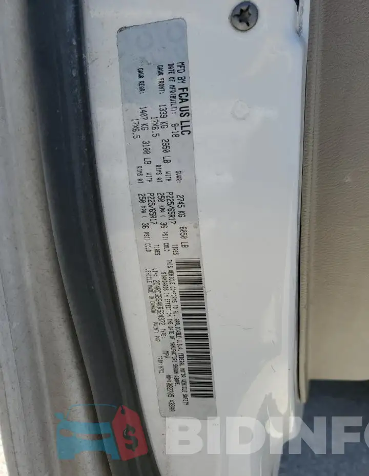 2C4RDGBG4KR524372 Photo# 13