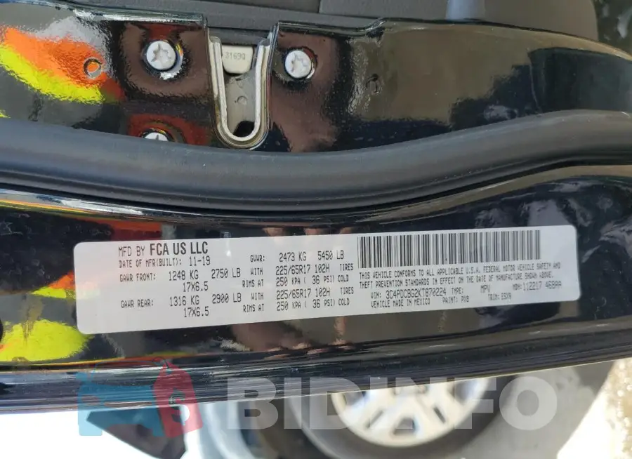 3C4PDCBG2KT870224 Photo# 13