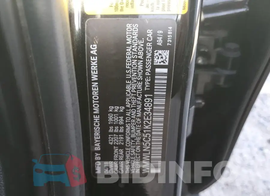 WMWLN5C51K2E34891 Photo# 12
