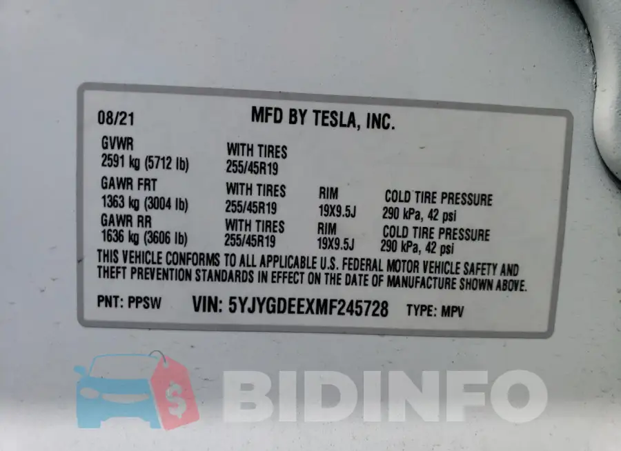 5YJYGDEEXMF245728 Photo# 12