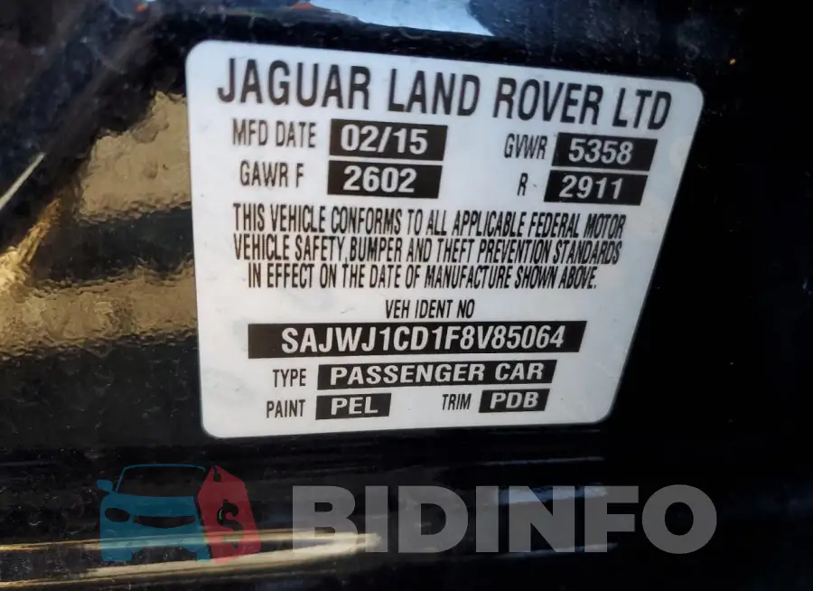 SAJWJ1CD1F8V85064 Photo# 12
