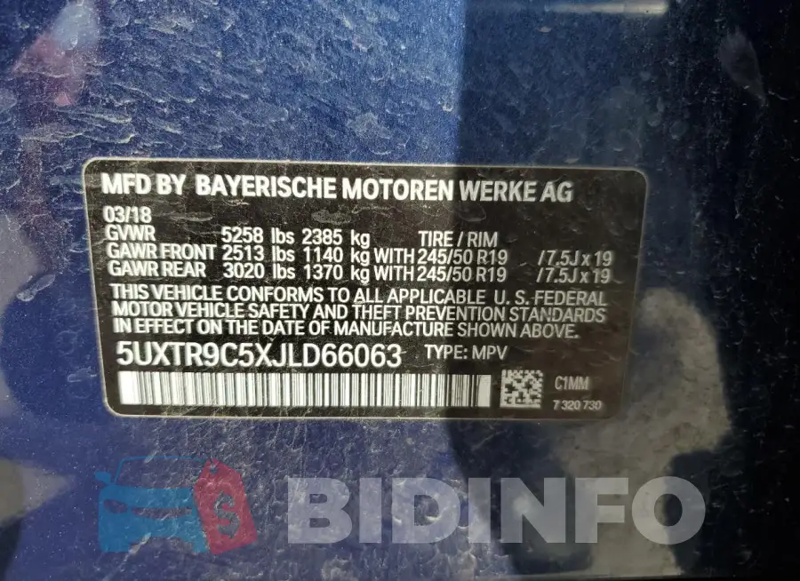 5UXTR9C5XJLD66063 Photo# 13