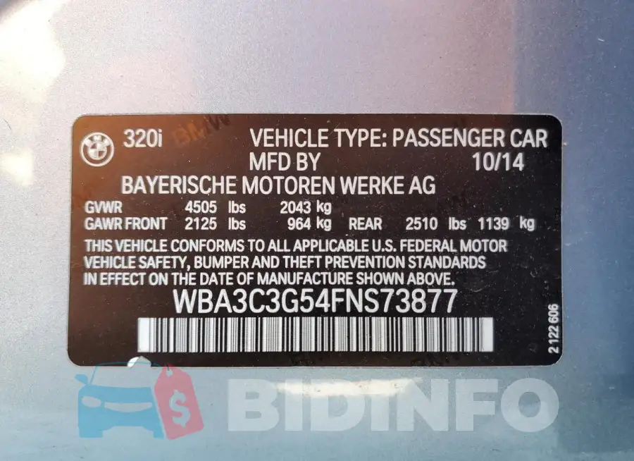 WBA3C3G54FNS73877 Photo# 12