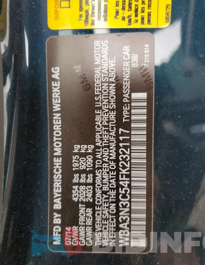 WBA3N3C54FK232117 Photo# 12