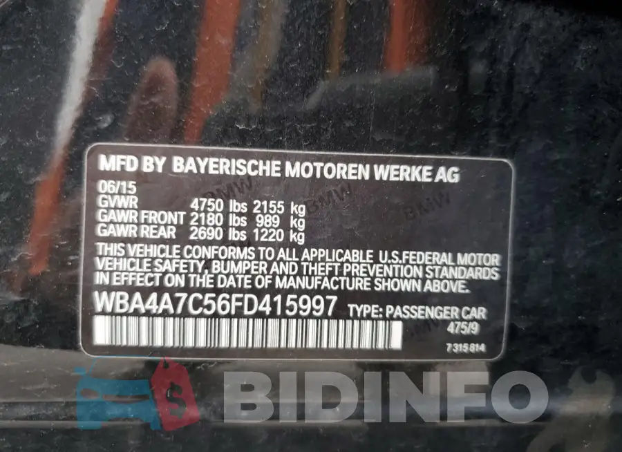 WBA4A7C56FD415997 Photo# 12