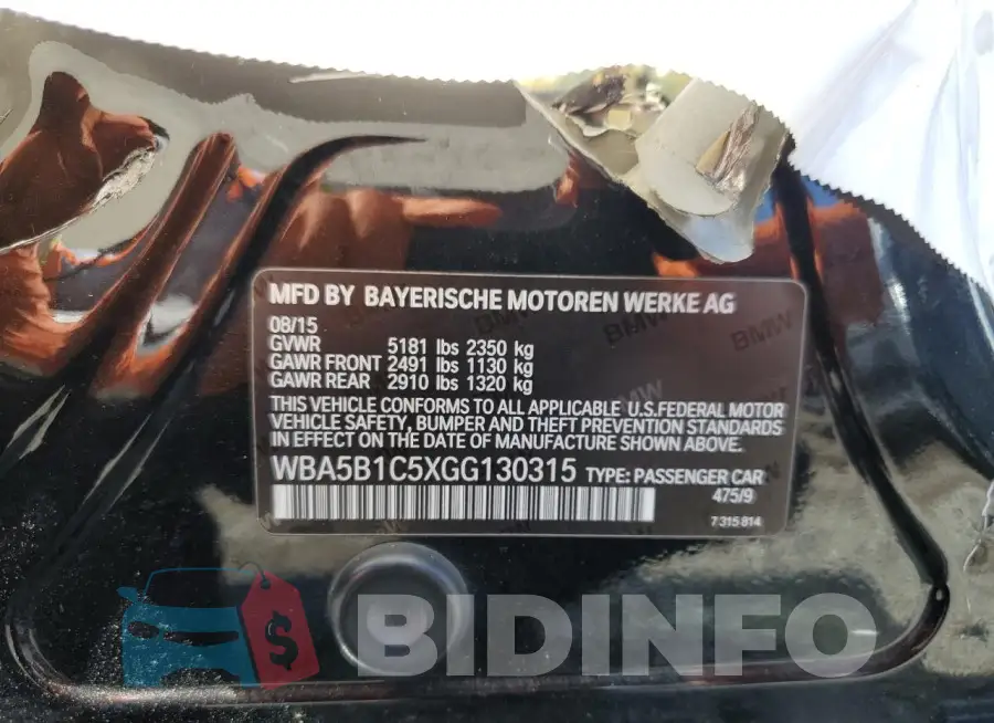 WBA5B1C5XGG130315 Photo# 13