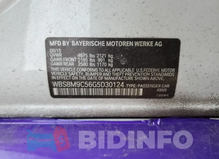 WBS8M9C56G5D30124 Photo# 12