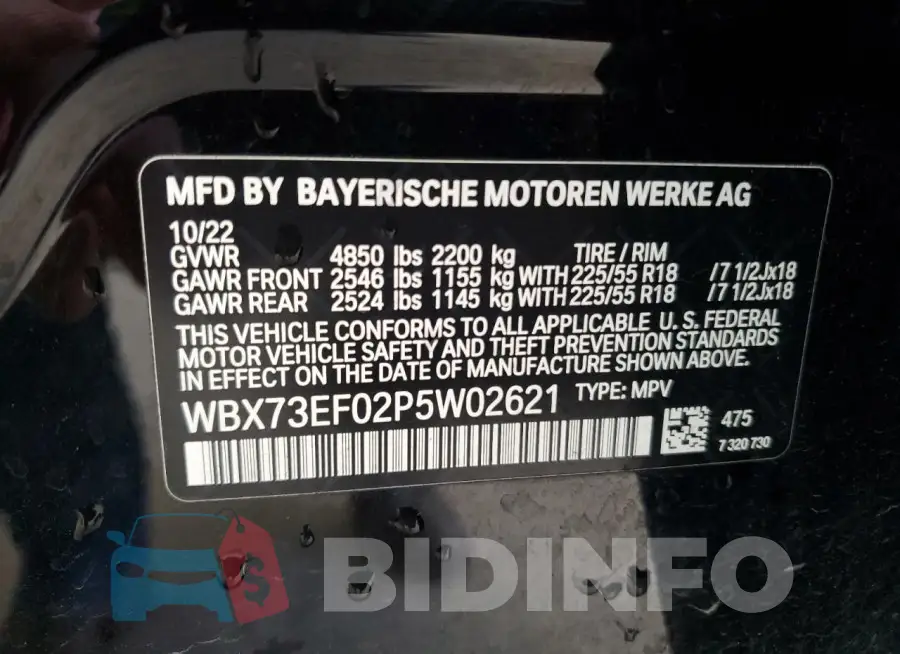 WBX73EF02P5W02621 Photo# 13