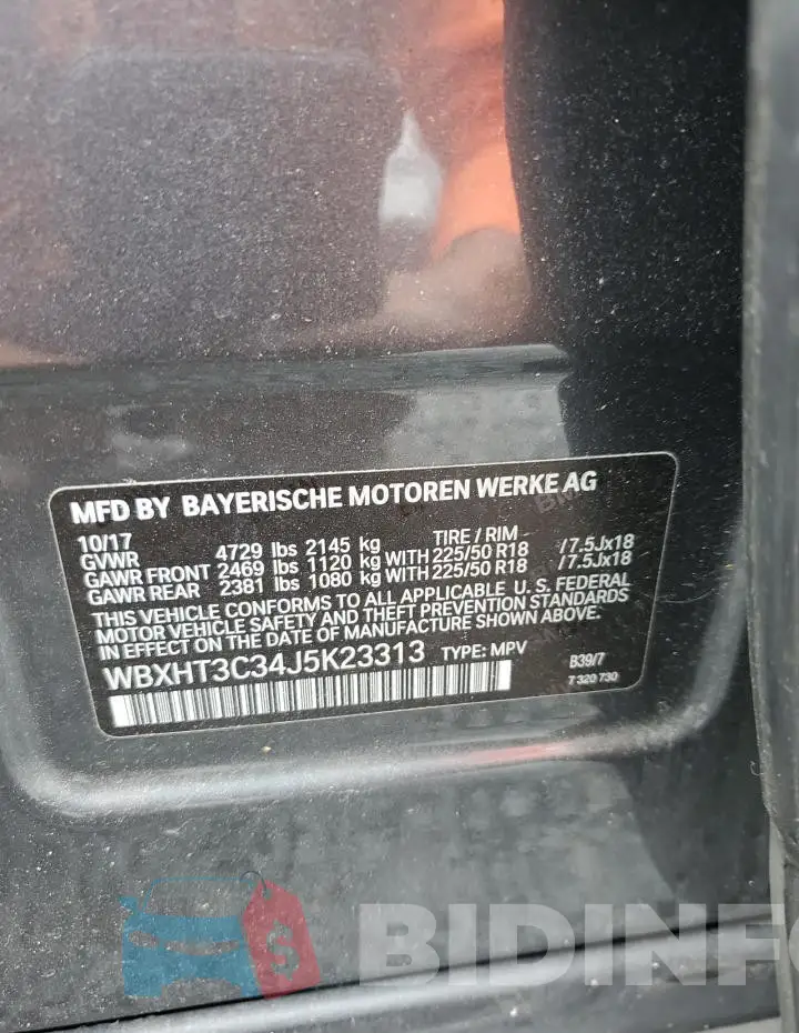 WBXHT3C34J5K23313 Photo# 13
