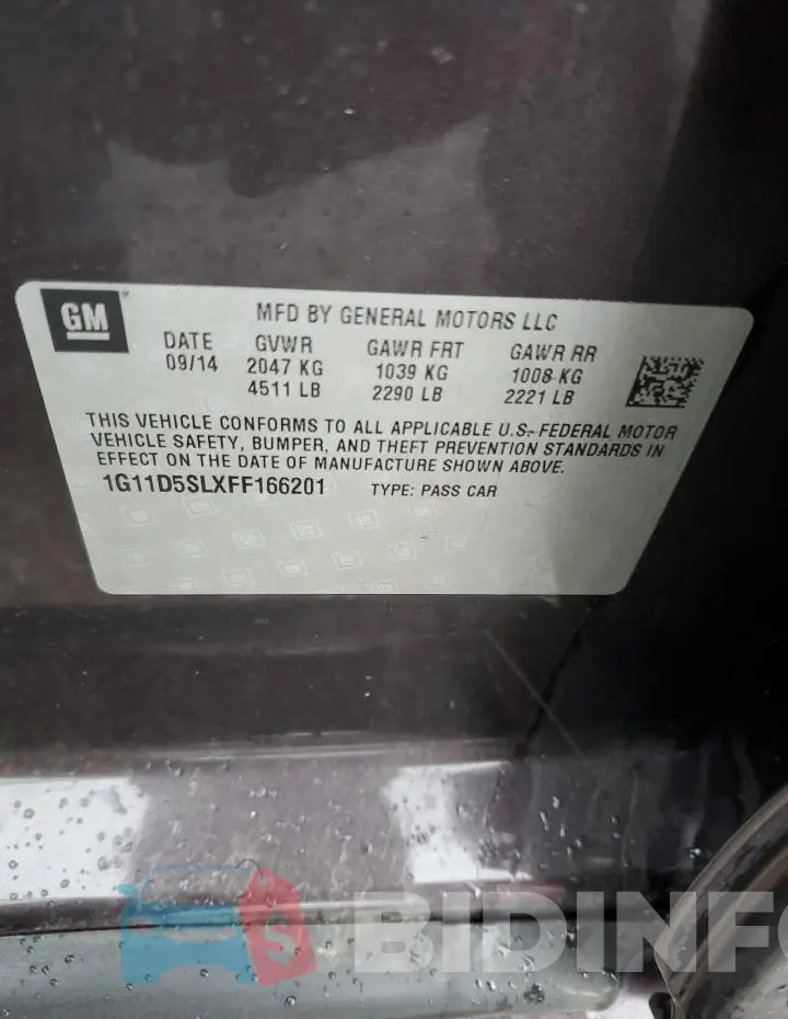 1G11D5SLXFF166201 Photo# 12