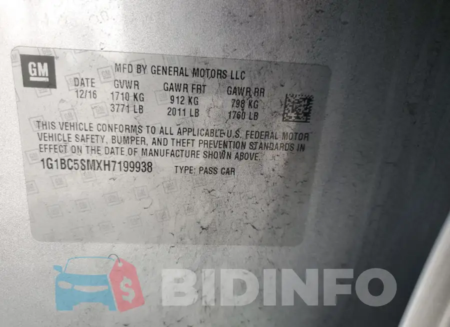 1G1BC5SMXH7199938 Photo# 12